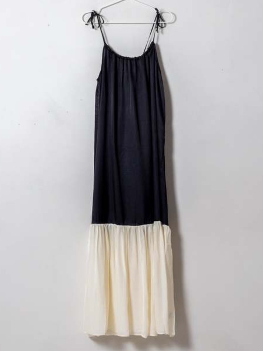 Brazeau Tricot Black Andrea Silk Maxi Dress with Cream Chiffon Size 1(2-4)